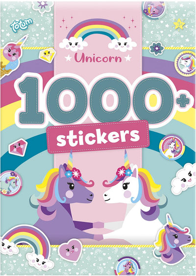 Libro di adesivi Totum unicorno A4 1000 adesivi - 20 pagine con tema unicorno - adesivi giocattolo artigianali - da 3 anni