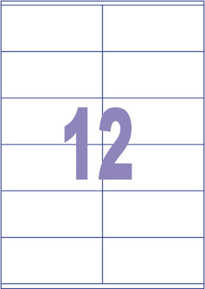 Kangaro label - inkjet laser copy - 105x48mm - 100 sheets - 12 stickers per sheet - k-10548