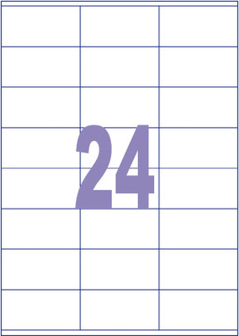 Kangaro etiketten - universeel - inkjet laser print - 70x36mm - 100 vel - 24 stickers per vel - k-7036
