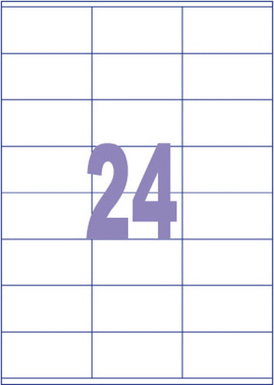 Kangaro labels - universal - inkjet laser print - 70x36mm - 100 sheets - 24 stickers per sheet - k-7036