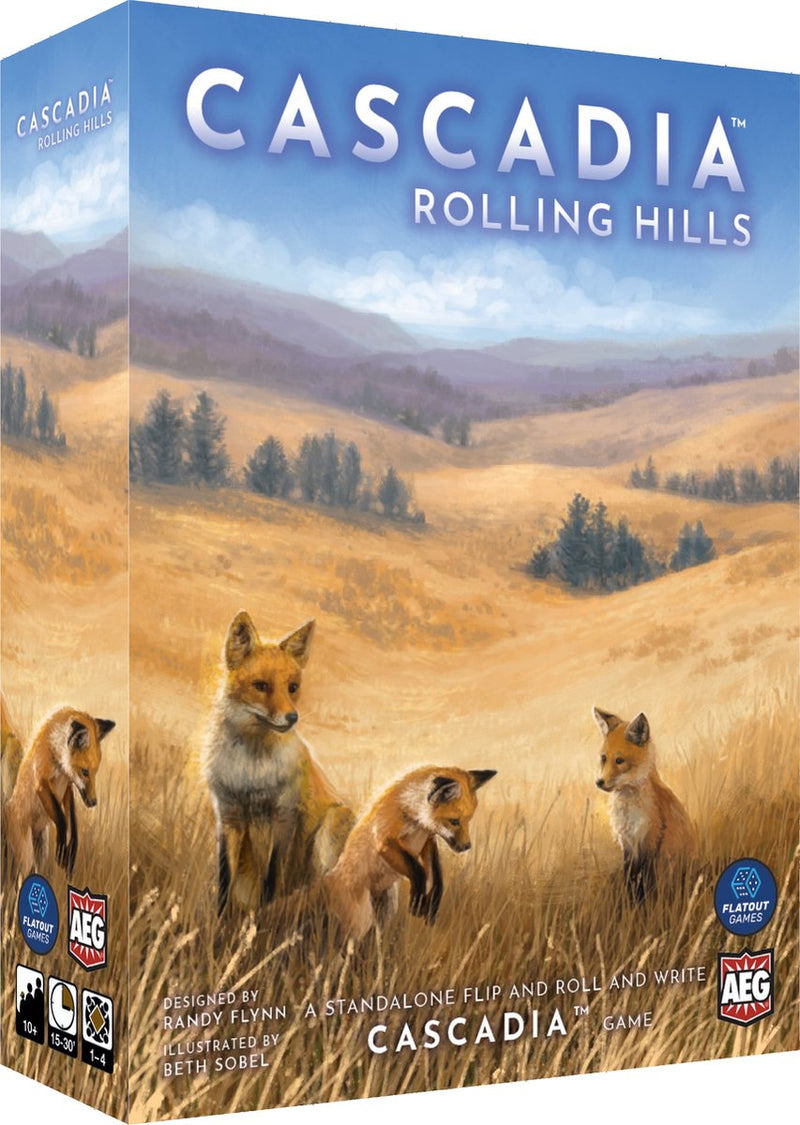 Alderac entertainment group cascadia Rolling Hills - gioco di dadi - gioco da tavolo - strategia naturale - gioco lancia-rotola-e-scrivi - Inglese