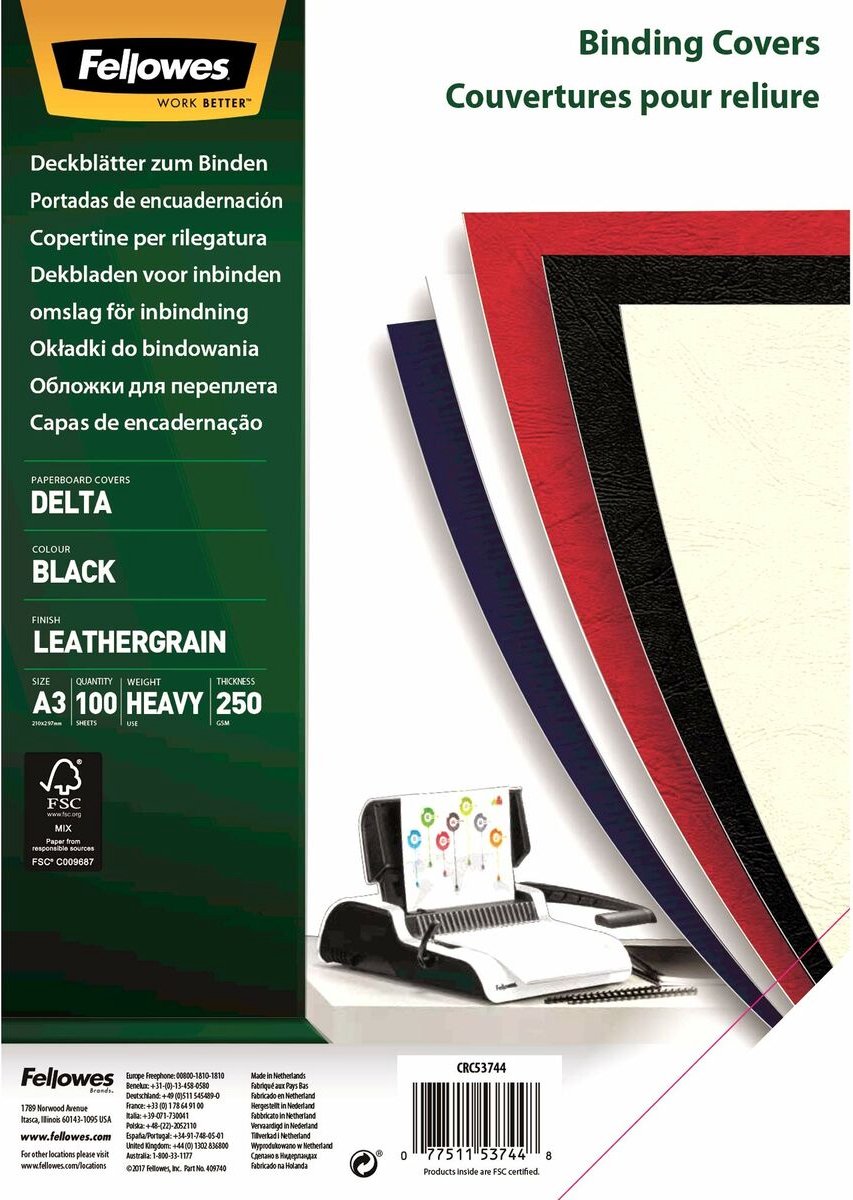 Pack 100 tapa encuadernación negra 5374401 compañeros