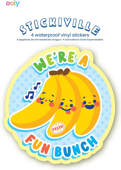 Ooly - pegatinas stickiville: amigos de la fruta - vinilo (4 troquelados)