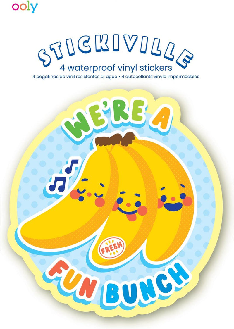 Ooly - pegatinas stickiville: amigos de la fruta - vinilo (4 troquelados)