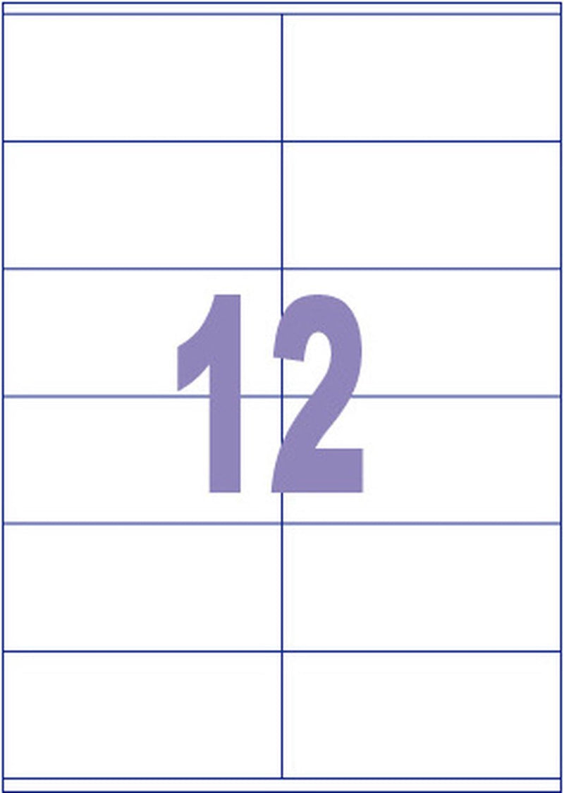 Kangaro etiket - inkjet laser kopieer - 105x48mm - 100 vel - 12 stickers per vel - k-10548