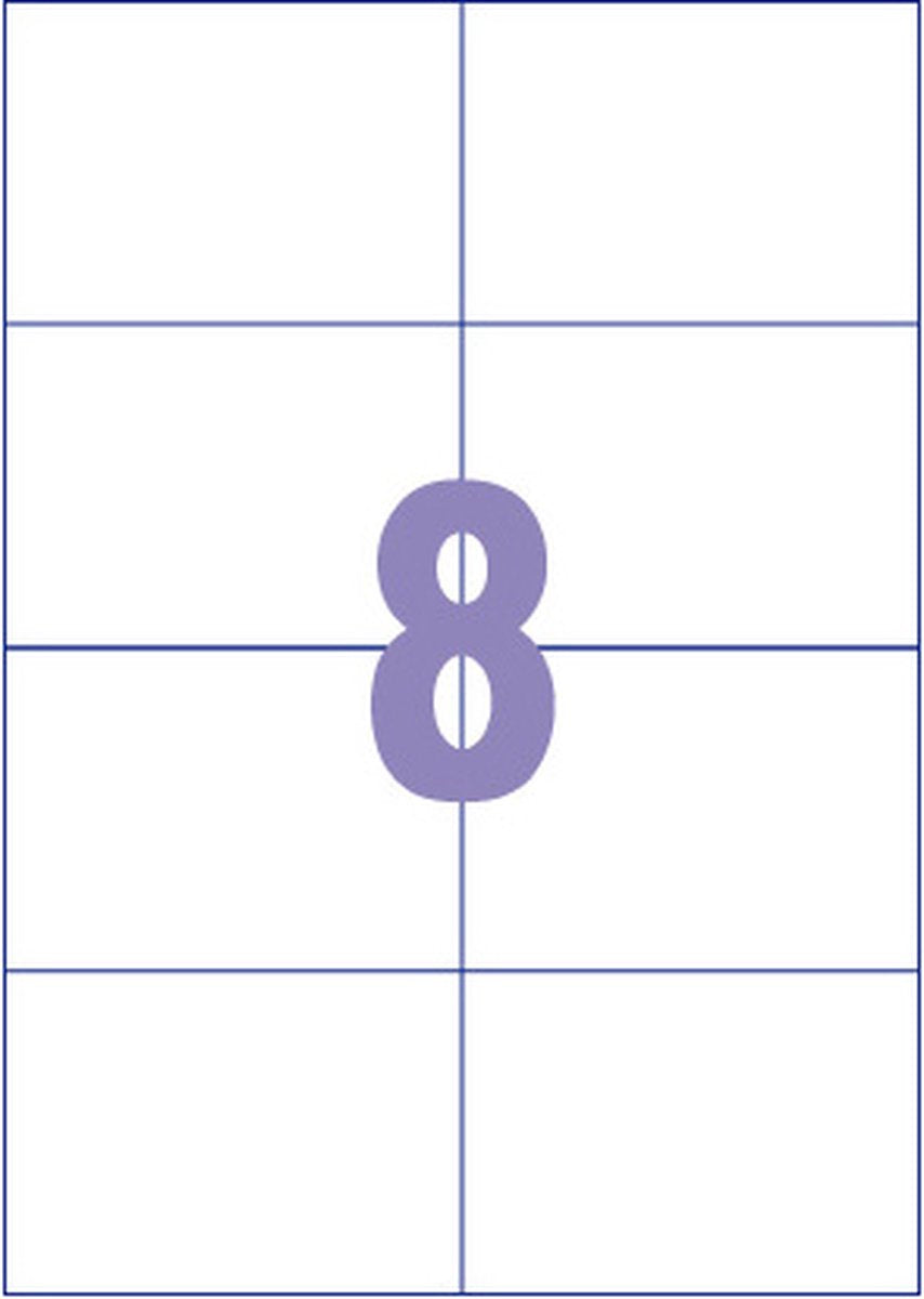Kangaro etiket - universele etiketten - inkjet laser kopieer - 105x74mm - 100 vel - 8 stickers per vel