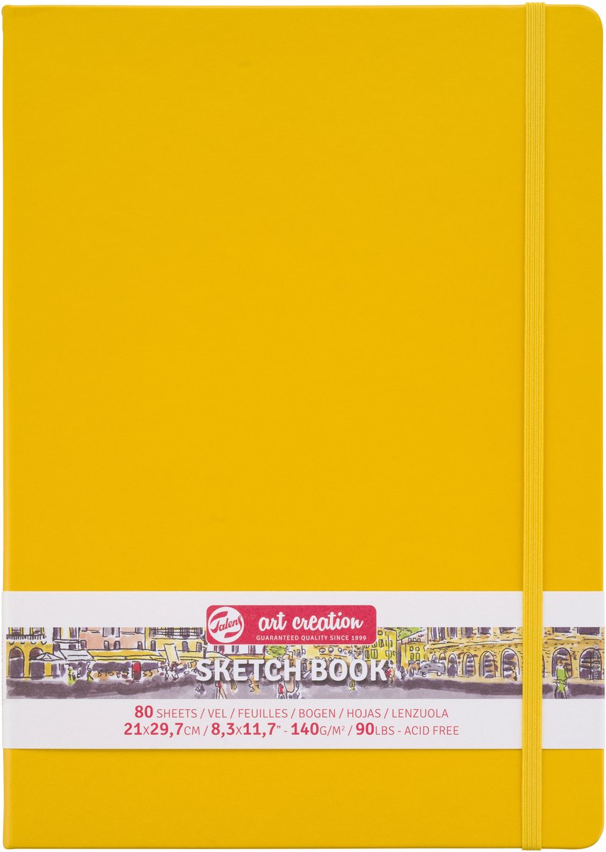 Talens cuaderno de bocetos de creación artística amarillo dorado 21 x 29,7 cm 140 g 80 hojas