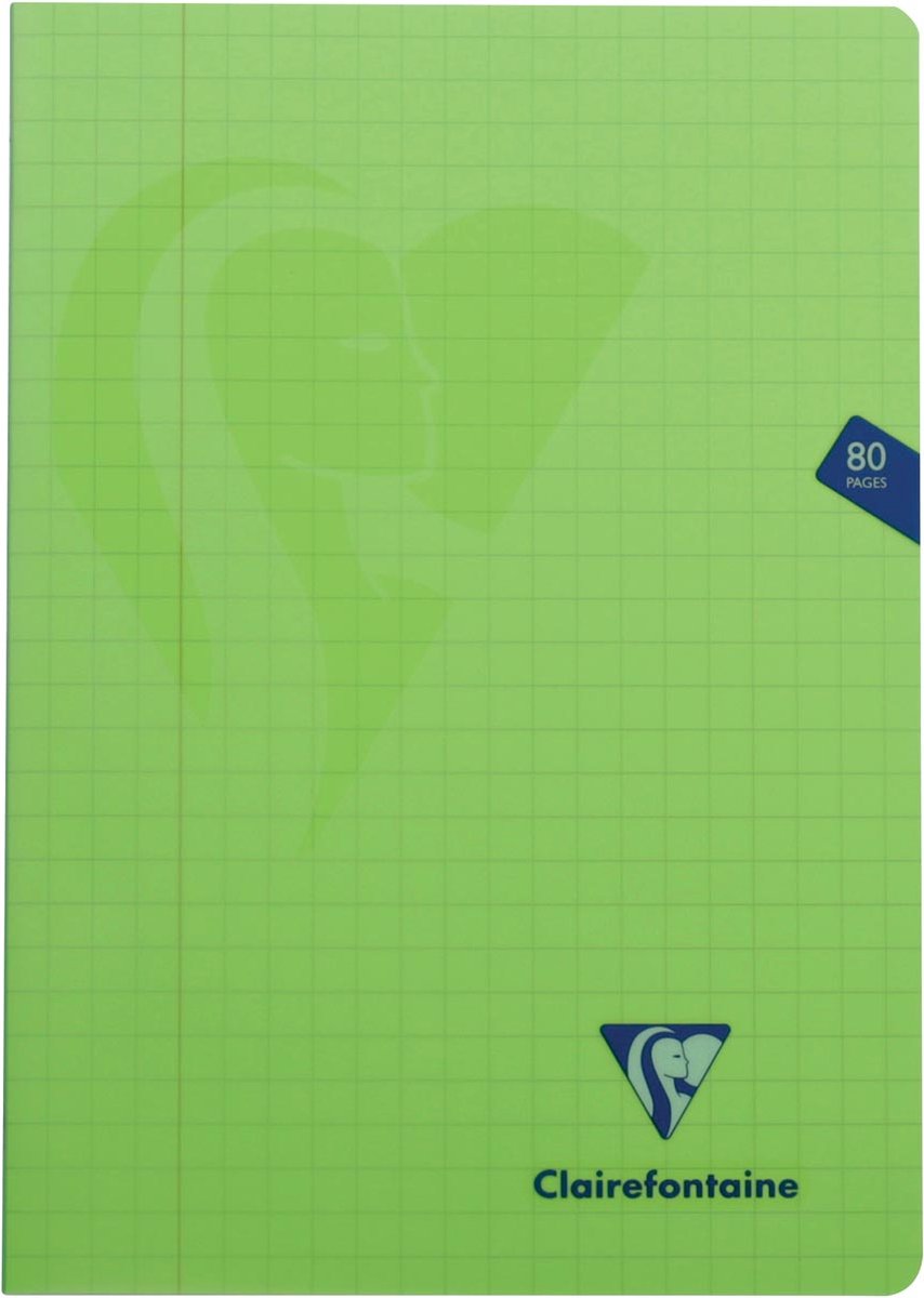 Cuaderno Clairefontaine mimesys para ft a4, 80 páginas, cubierta en pp, cuadros 10 mm, colores surtidos 10 piezas