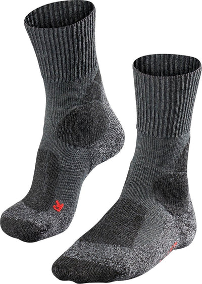 Falke tk1 calcetines de senderismo antiampollas de lana gruesa material funcional mujeres gris - talla 35-36