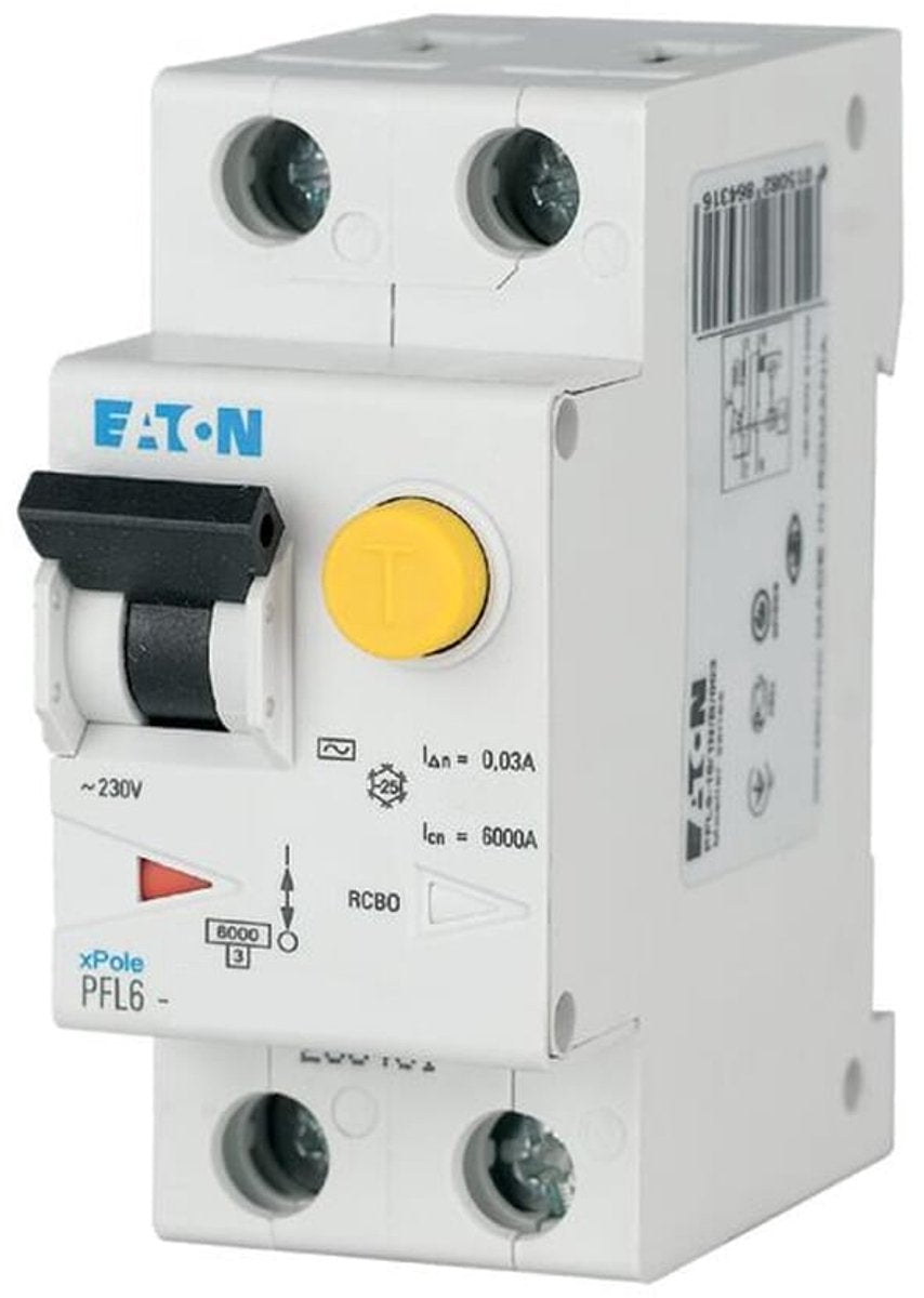 Disyuntor diferencial Eaton 1 polo+n 16a 30ma - pfl6-16 1n b 003 - tipo b