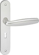 Maniglia per porta Impresso - cambridge - per interni - scudo ovale con viti e serratura - alluminio - 2 pezzi