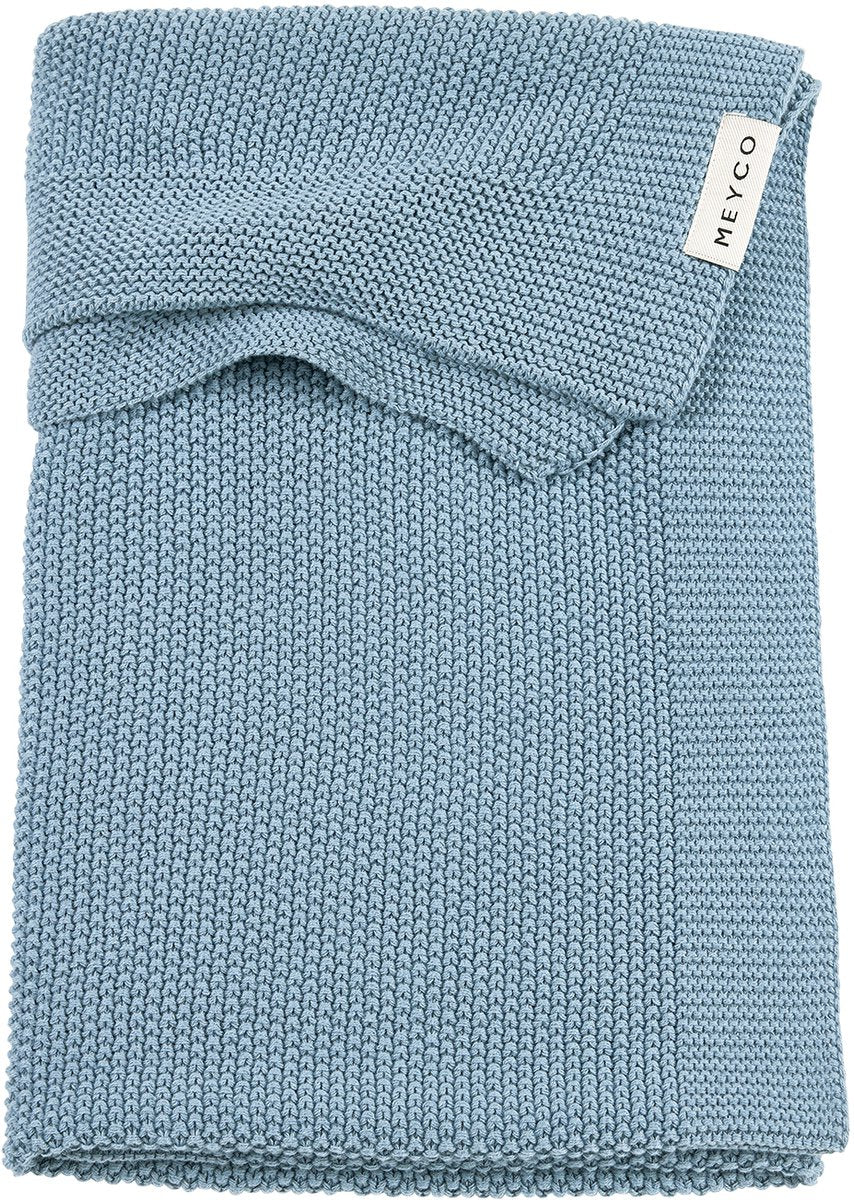 Meyco manta de cuna mini relieve para bebé - azul jeans - 100x150cm - 1.0 tog