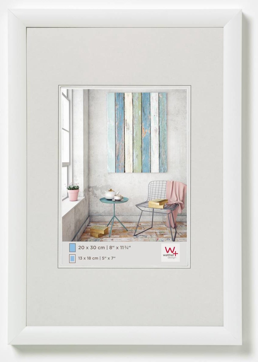 Walther trendstyle - cornice in plastica - misura foto 13x18 cm - bianco