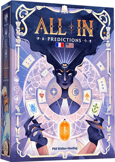Asmodee card game all in! predictions red strategy game.