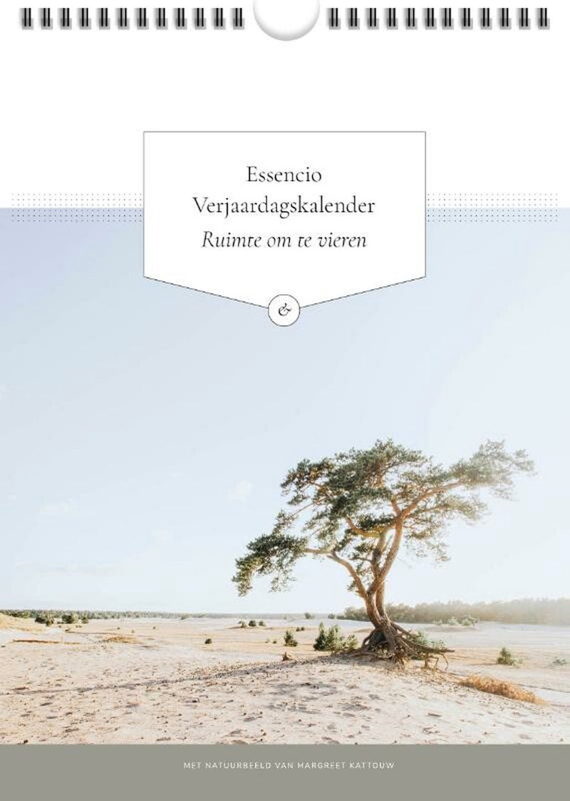 Calendario de cumpleaños de Essencio - espacio para celebrar - fotos de la naturaleza - citas inspiradoras - naturaleza en los Países Bajos