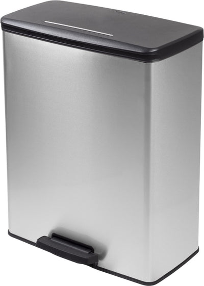 Curver decobin waste bin - 65l - rectangular - silver metallic