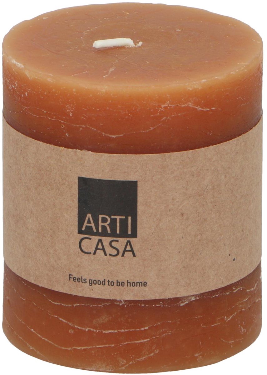 Arti casa stompkaars ø7 x 8 cm - 30 branduren - oranje