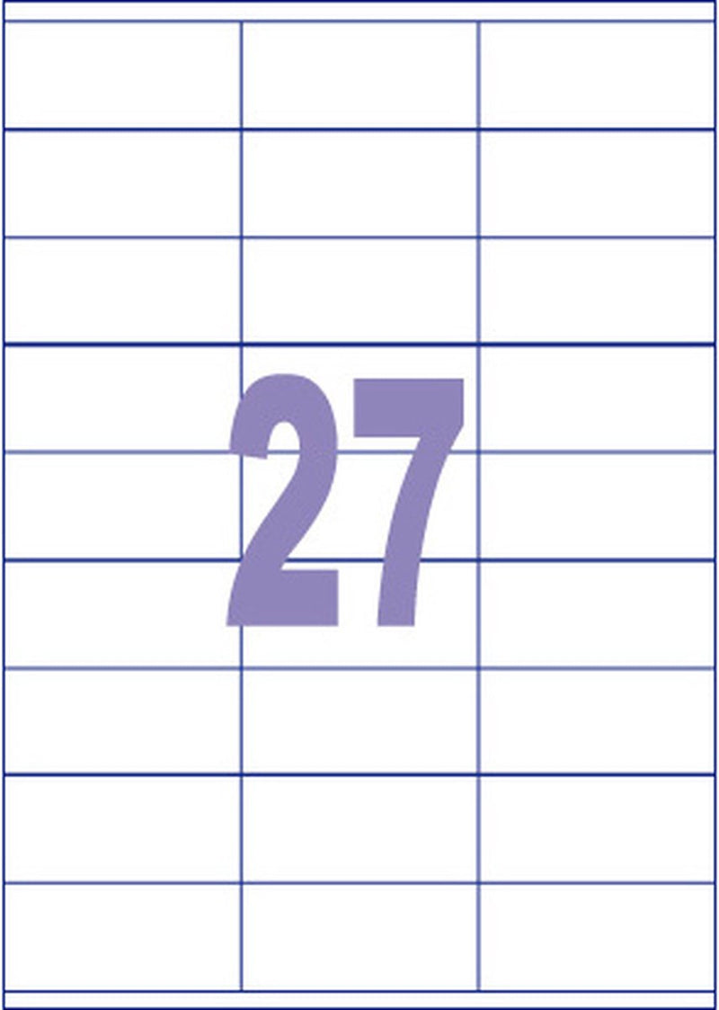Kangaro etiketten - universeel - inkjet laser kopieer - 70x32mm - 100 vel - 27 stickers per vel - k-7032