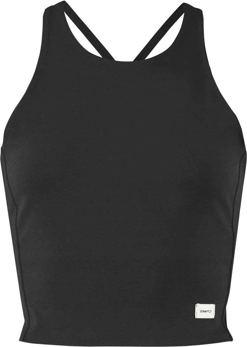 Craft collective cropped singlet w dames sportshirt - zwart