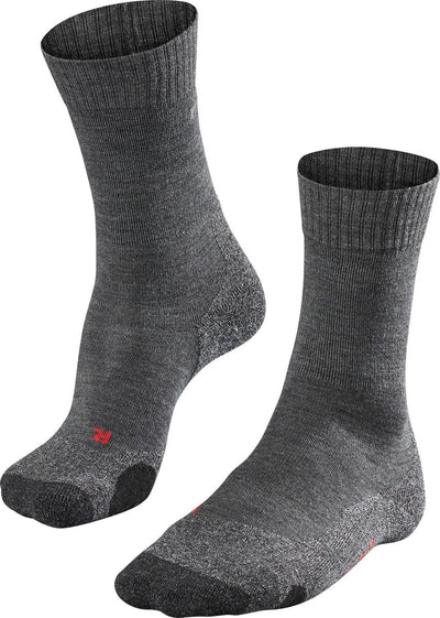 Falke tk2 calcetines para caminar de material funcional de lana gruesa antiampollas mujeres gris - talla 41-42