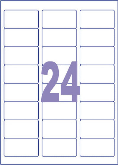 Kangaro label - inkjet laser copy - 63.5x33.9mm - 100 sheets - 24 stickers per sheet - k-6333