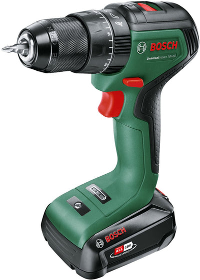 Impacto universal verde Bosch 18v-60 | Taladro atornillador de impacto inalámbrico 18v (1x batería 2.0ah + cargador) - 06039d7101