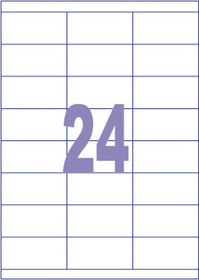 Kangaro labels - universal - inkjet laser copy - 70x35mm - 100 sheets - 24 stickers per sheet - k-7035