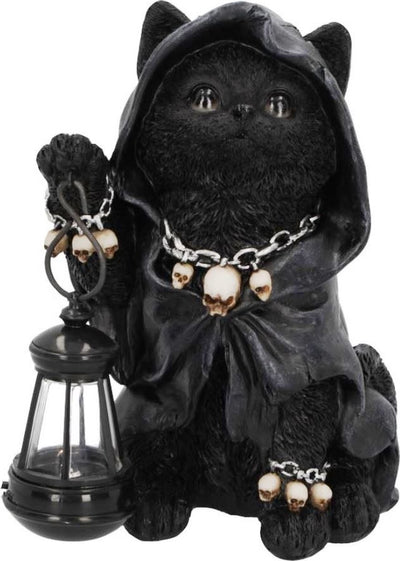 Nemesis now - Lanterna felina del mietitore, statua da 18,5 cm, multicolore