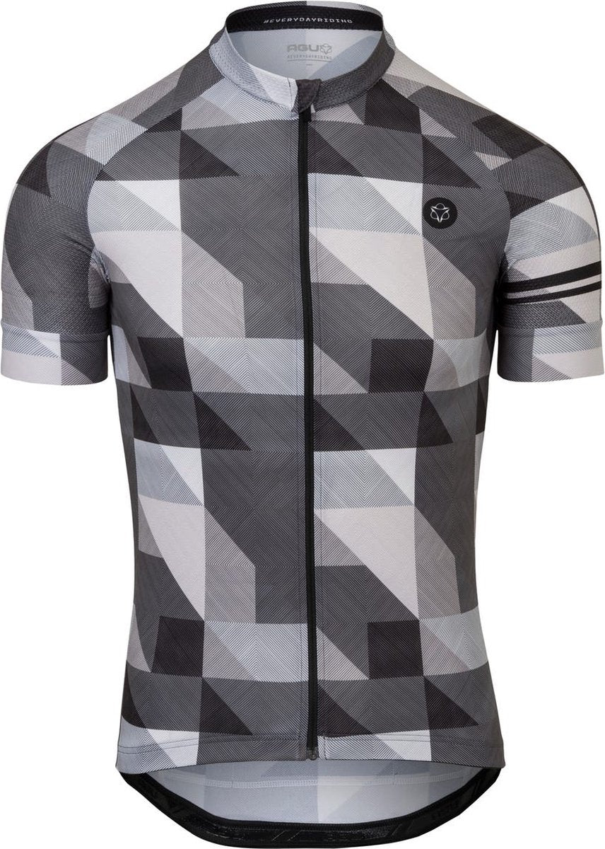Maglia da ciclismo Agu a righe triangolari essenziale da uomo - nera - s