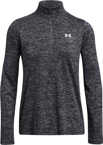 Under armour tech 1 2 zip- twist-blk dames sporttrui - zwart - wit