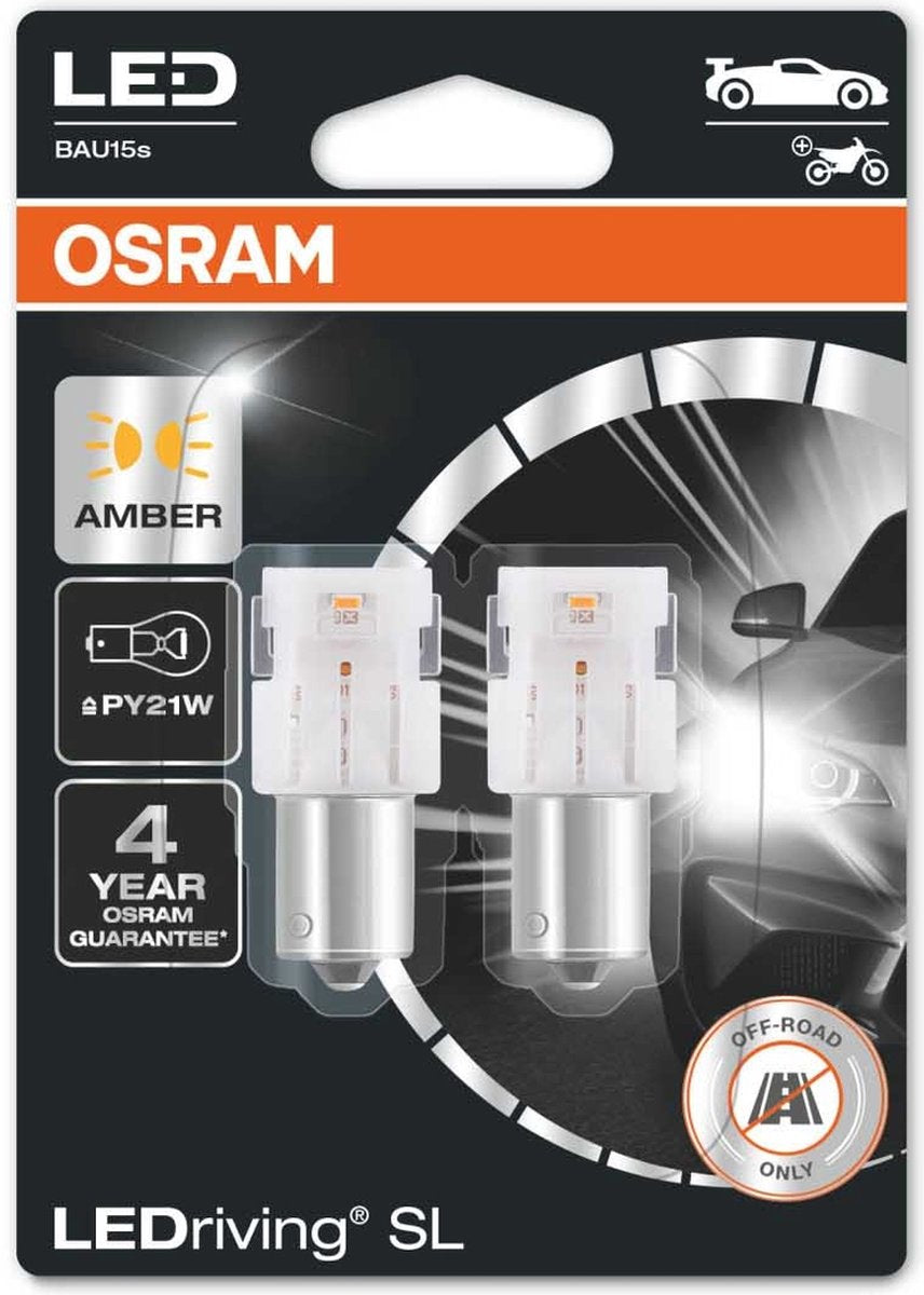 Osram py21w led retrofit arancione 12v bau15s 2 pezzi