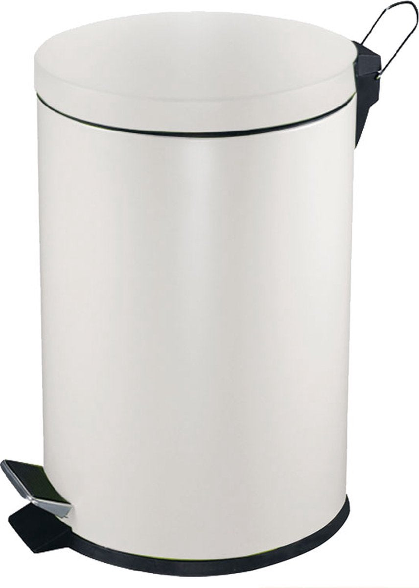 V-part - pedaalemmer 5 liter - steel - wit - prullenbak