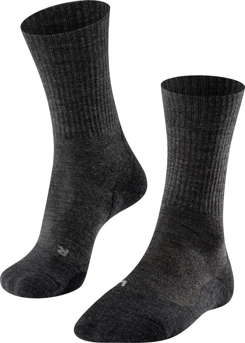 Falke tk2 wool anti-blaar dik wol functioneel materiaal wandelsokken heren grijs - maat 46-48