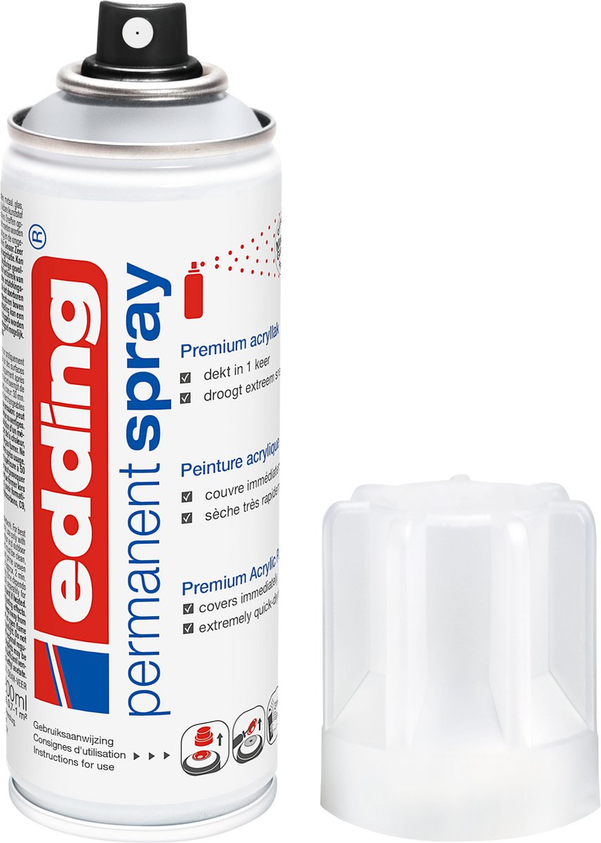 Edding 5200 spray paint in spray can transparent varnish - transparent satin matt - 1 piece - 200 ml paint - 0.5 to 1 m2 surface - acrylic paint for a silk matt finish - for fixing and protecting the paint layer