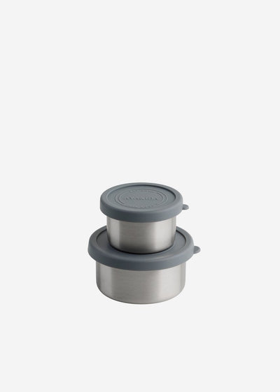 Aya ida aya ida - set snack containers - lunchbox - pillendoosje - set voedselcontainer - granola container - 100ml + 200ml - dark grey