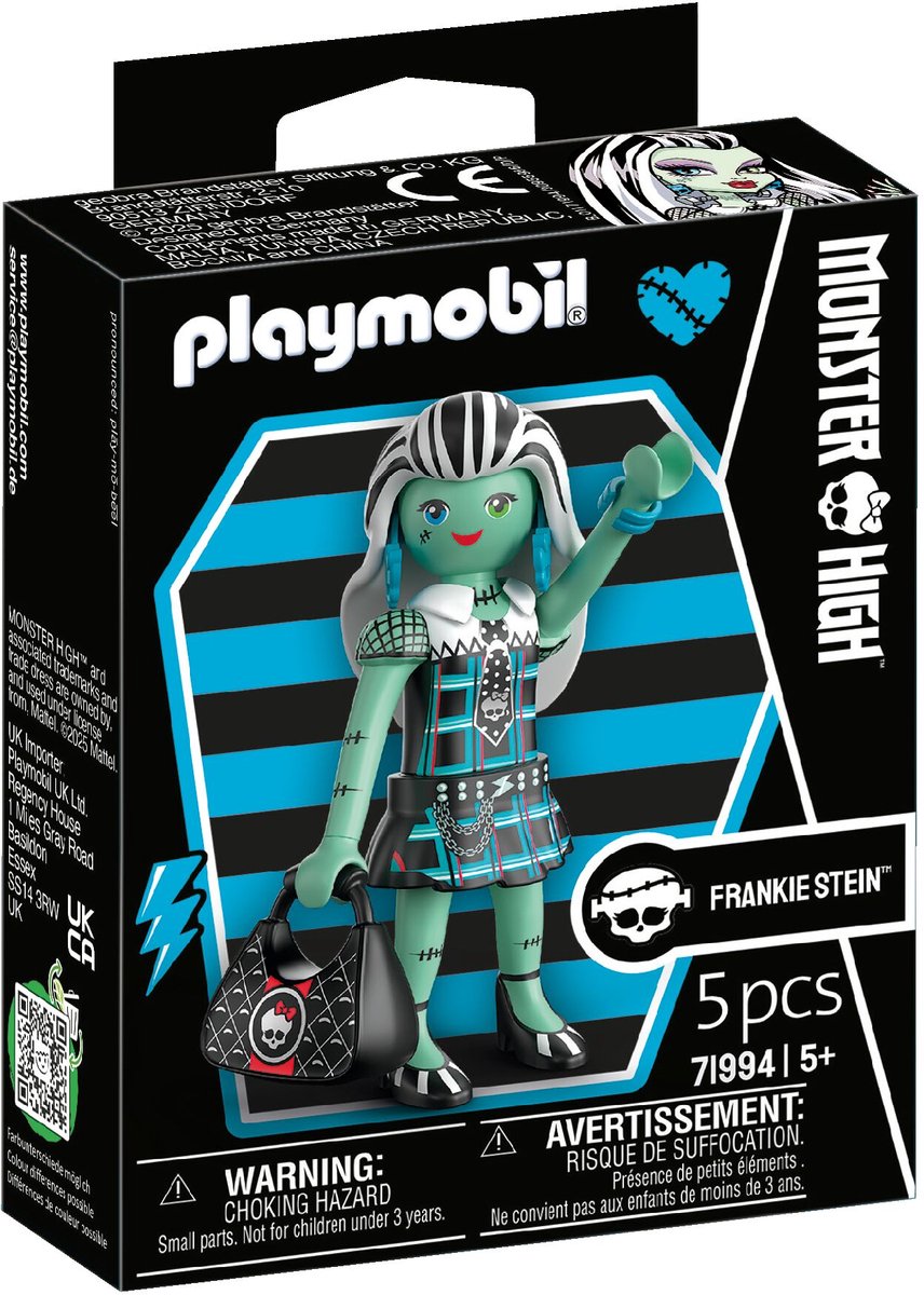 Playmobil | monster high | frankie stein | creatieve speelfigurenset voor halloweenfeestjes rollenspellen | met coole accessoires iconische figuur | perfect voor kleine monsterfans vanaf 4 jaar | 71994