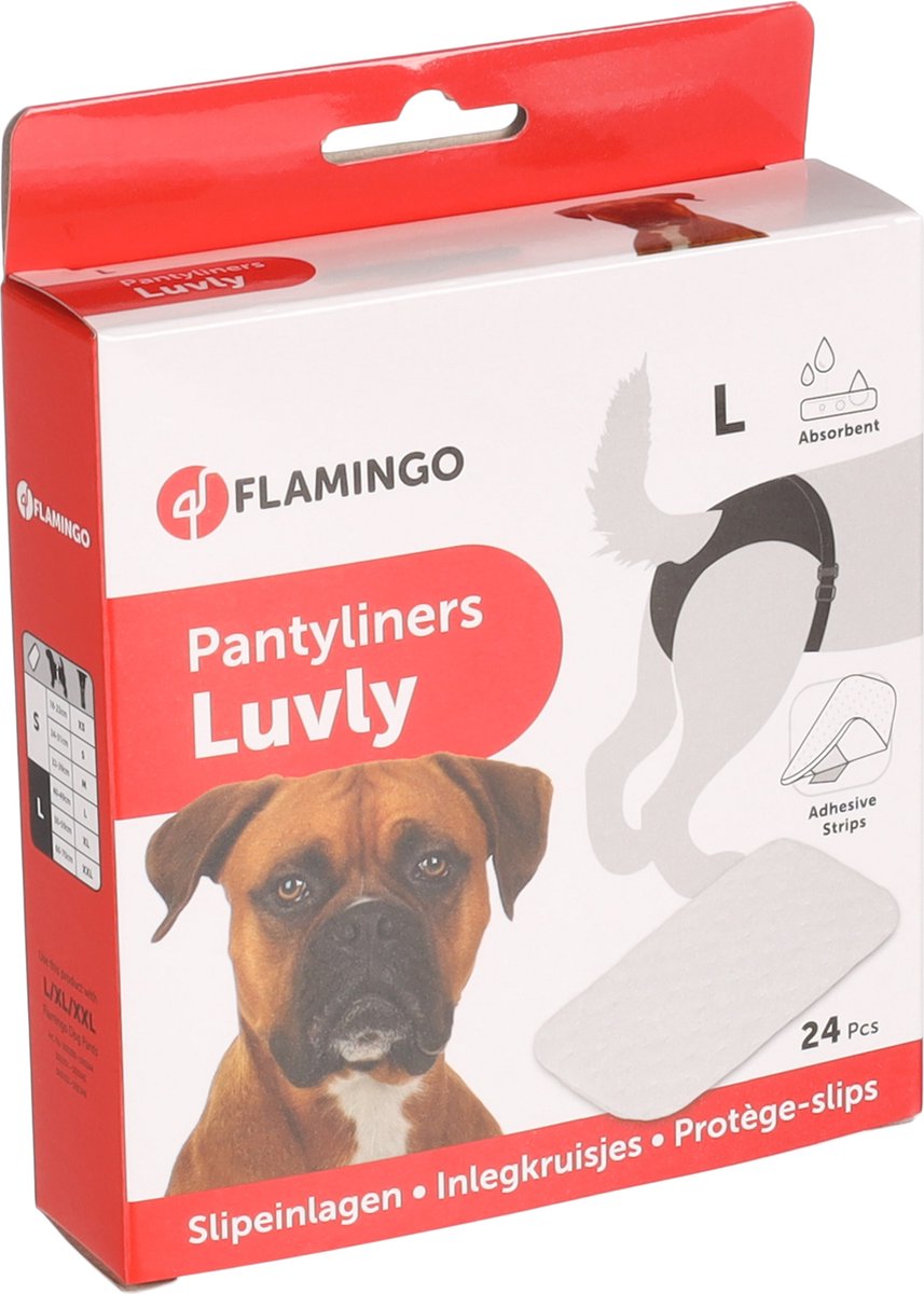 Salvaslip Flamingo per cani – Pantaloni termici per cani – Luvly White L – 24 pezzi – Per il massimo comfort quando fa caldo