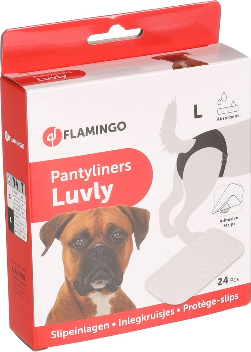 Salvaslip Flamingo per cani – Pantaloni termici per cani – Luvly White L – 24 pezzi – Per il massimo comfort quando fa caldo