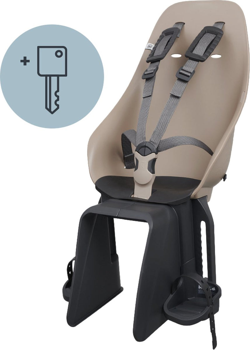 Asiento de bicicleta Urban iki detrás del soporte del portaequipajes - inaho beige bincho negro
