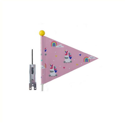 Bandera de seguridad Pexkids Unicorn Pink con estampado de unicornio