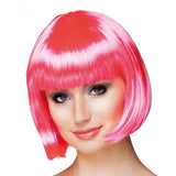 Boland pruik cabaret hardroze 100% polyester - afbeelding 1
