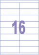 Kangaro labels - universal - inkjet laser copy - 105x35mm - 100 sheets - 16 stickers per sheet - k-10535