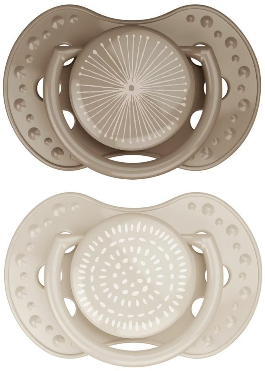 Ciuccio Difrax lovi dinamico - di classe - da 6 a 18 mesi - beige marrone - 2 pezzi