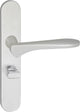 Maniglia per porta Impresso - Watford - per interni - scudo ovale con serratura per WC - alluminio - 2 pezzi