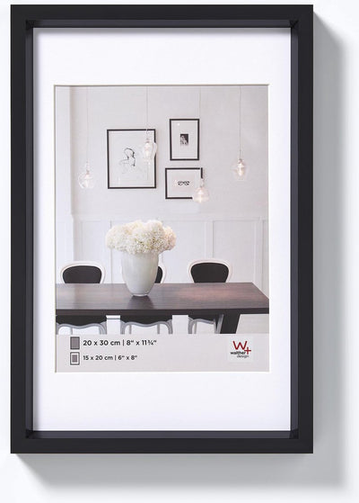 Stile Walther in acciaio - cornice in plastica - misura foto 30x40 cm - nera