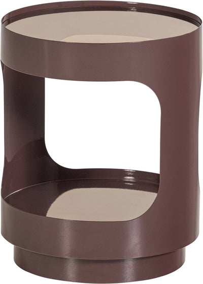 Tavolino Woood siero - vetro metallo - marrone - 45x37x37