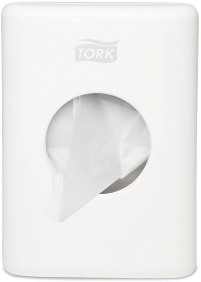 Tork 566000 dispensador de bolsas de toallas sanitarias blanco 36x140x100 mm por pieza dispensador de bolsas de toallas sanitarias (566000)
