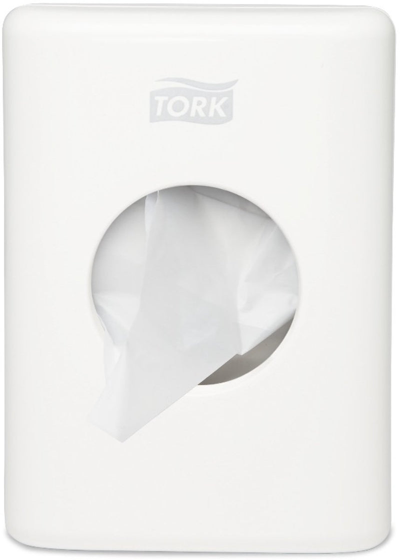 Tork 566000 dispensador de bolsas de toallas sanitarias blanco 36x140x100 mm por pieza dispensador de bolsas de toallas sanitarias (566000)
