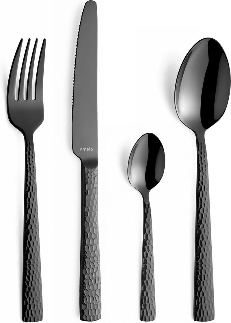 Amefa felicity - nero - set di posate da 24 pezzi - 6 persone