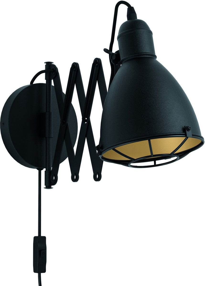 Eglo treburley wandlamp - e27 - 65 cm - zwart goud
